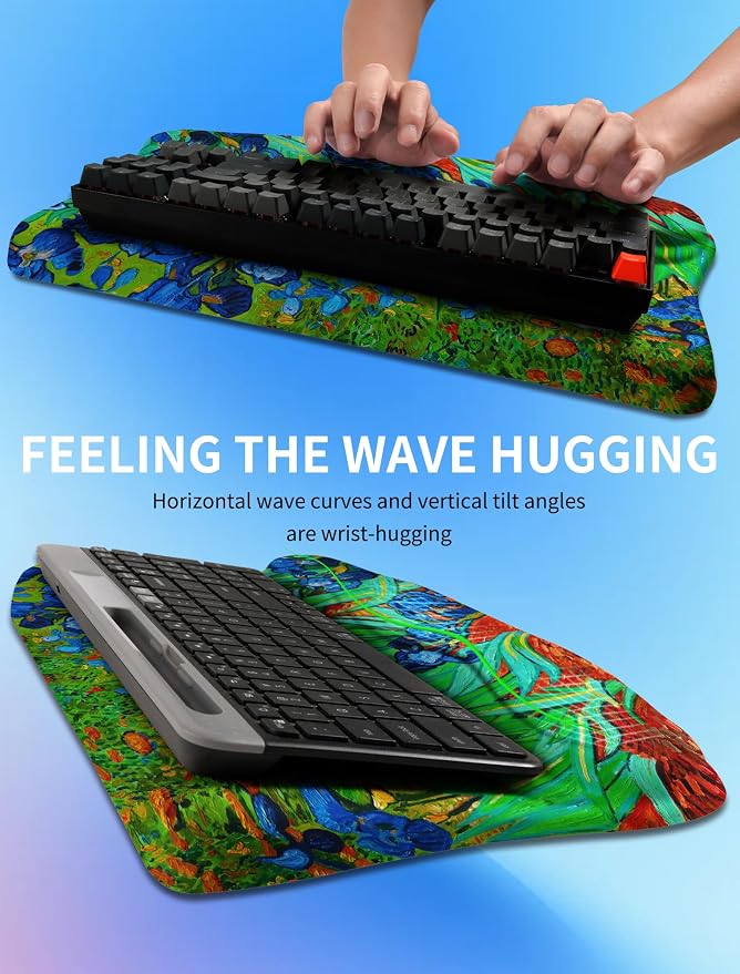 Ergonomic Wave Wrist Rest with Keyboard Stand, Cushioned Palm Rest, Comfortable - Image 4