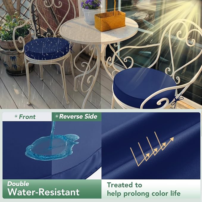 Summsun Outdoor Bistro Chair Cushions Set of 2 - Image 3