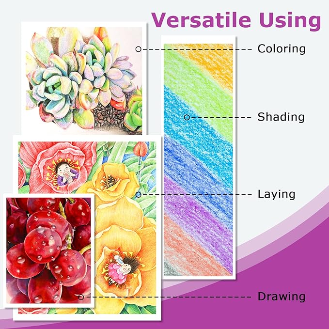 Hapikalor 72 Colored Pencils for Adult Coloring Books, Professional Coloring - Image 4