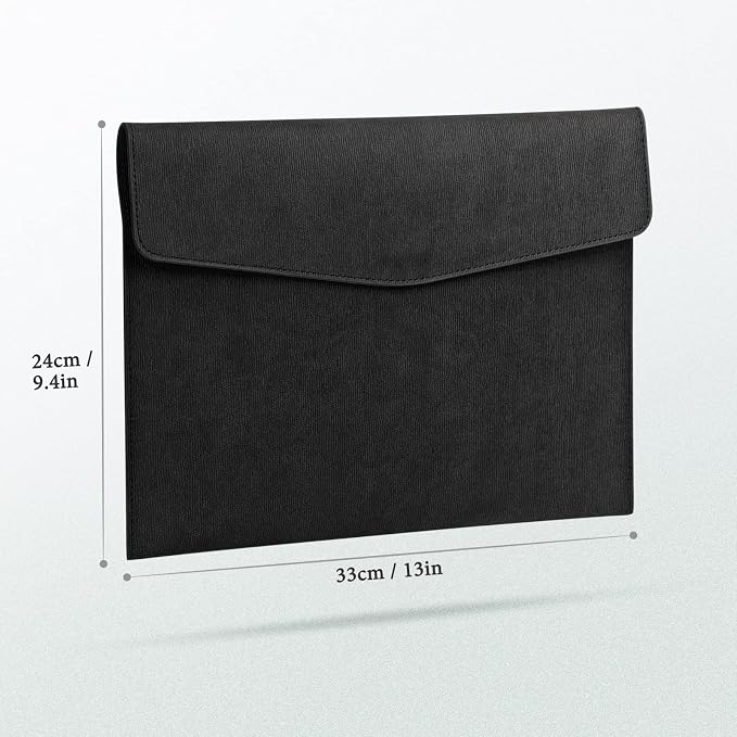 FYY File Folder, PU Leather A4 Document Holder File Organizer Filing Envelope - Image 2
