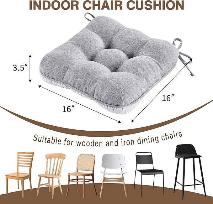 BETU Chair Cushions for Dining Chairs Set of 4, 3.5" Thick Kitchen Table Chair - Image 3