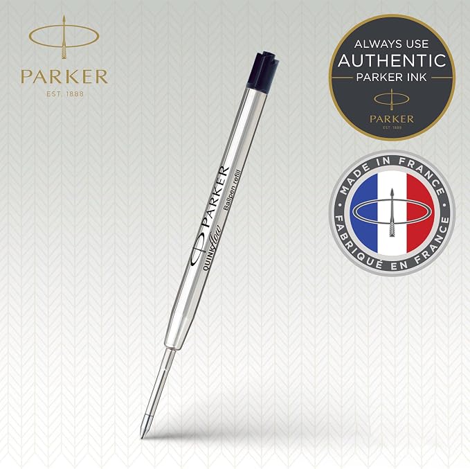 Parker QUINKflow Ballpoint Pen Refills Medium Point Black Ink 6 Count Value Pack - Image 2