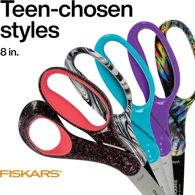 Fiskars 8" Left-Handed Softgrip Teen Scissors - Image 3