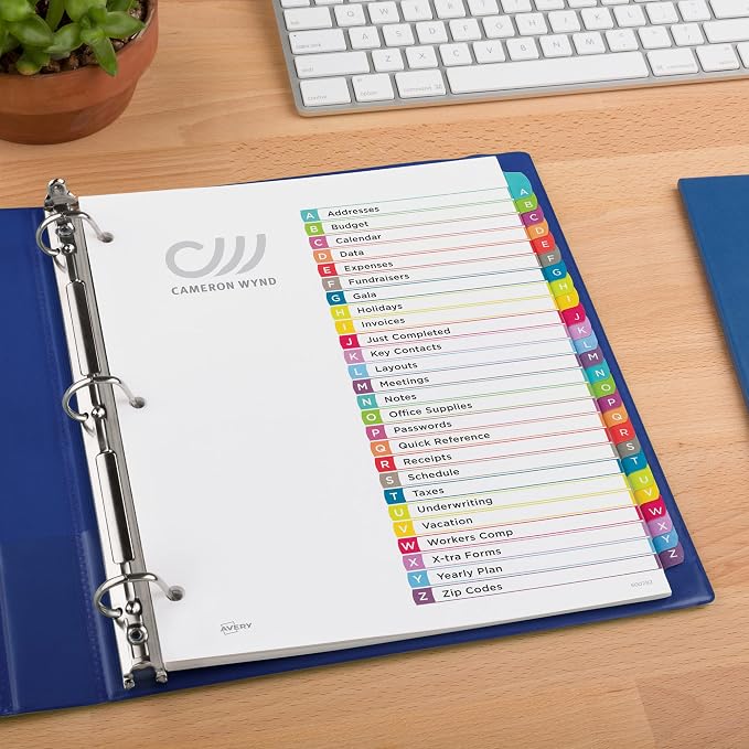 Avery A-Z Dividers for 3 Ring Binders, 26 Tabs per Set, Customizable Table of - Image 7