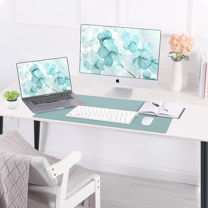 AFIING Cork Desk Mat, 31.5" x 17", Light Blue, Desk pad Protector | Dual-Sided - Image 6