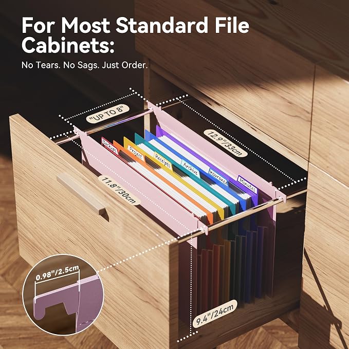 ThinkTex Plastic Expanding Hanging File Folders, 7 Innovative 1.2" Accordion - Image 2