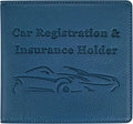 Car Registration and Insurance Holder, Premium PU Leather Vehicle Glove Box Car by New+Fashion+Kingdom