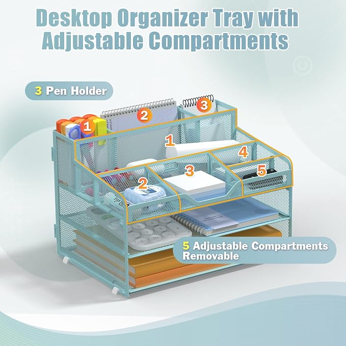 Docnest 3 Tier Mesh Desk Organizer - Image 4