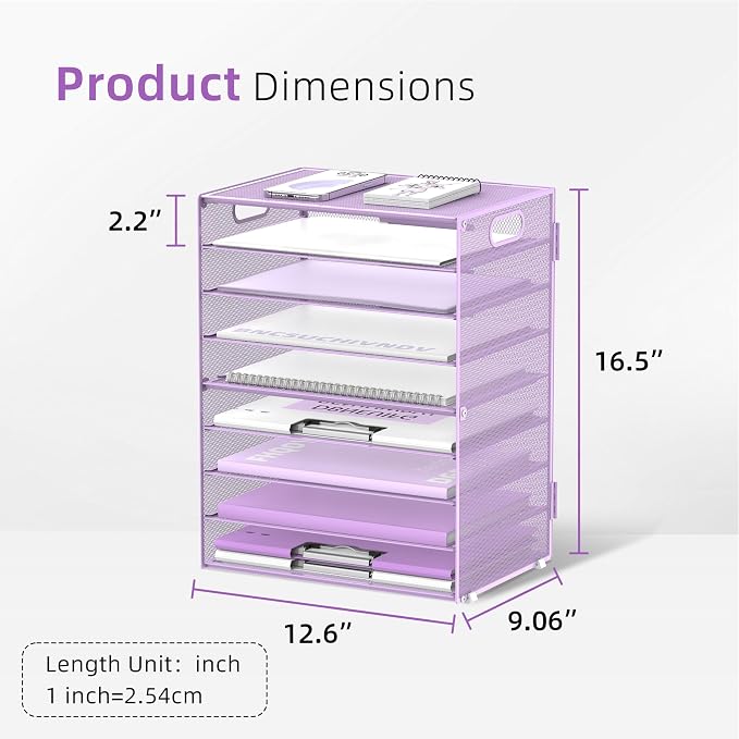 DALTACK 9-Tier Paper Letter Tray Desk Organizer - Image 4