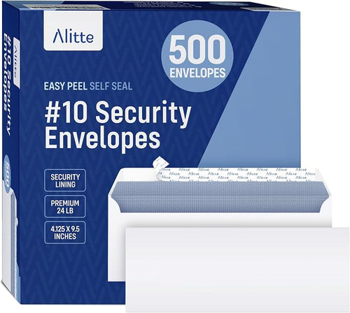 #10 Security Envelopes Letter Size Self Seal, Mailing Envelopes, Office by Alitte
