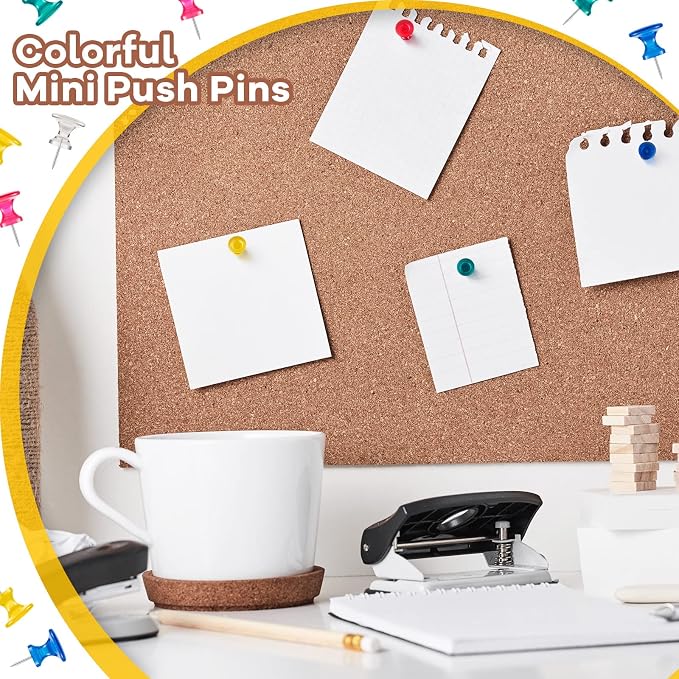 Outus 100 Pcs Giant Push Pins Large Thumb Tacks Plastic Heads 1 Inch Jumbo Push - Image 5