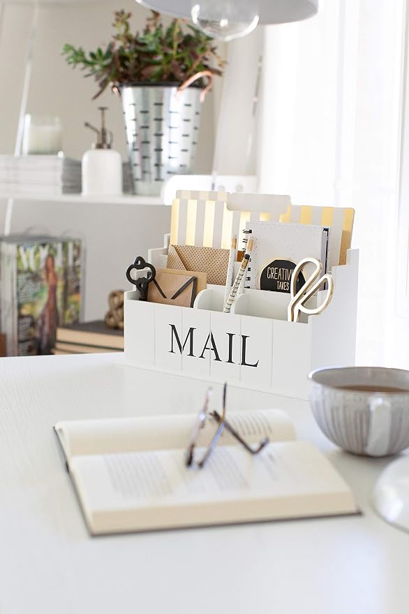 BLU MONACO | White Wooden Mail Organizer - Image 4