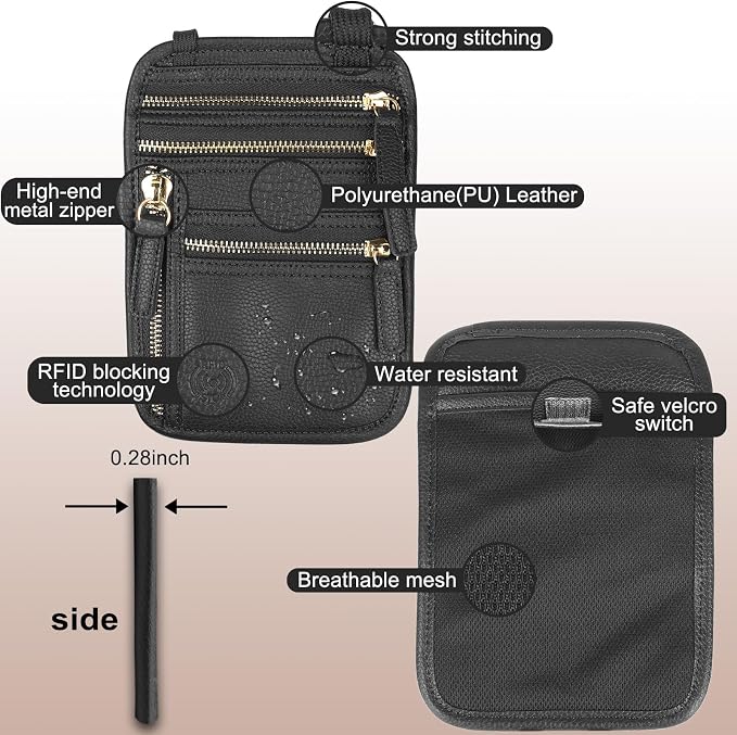 Sizobi Neck Wallet for Traveling Women Men, RFID Blocking Leather Passport - Image 4