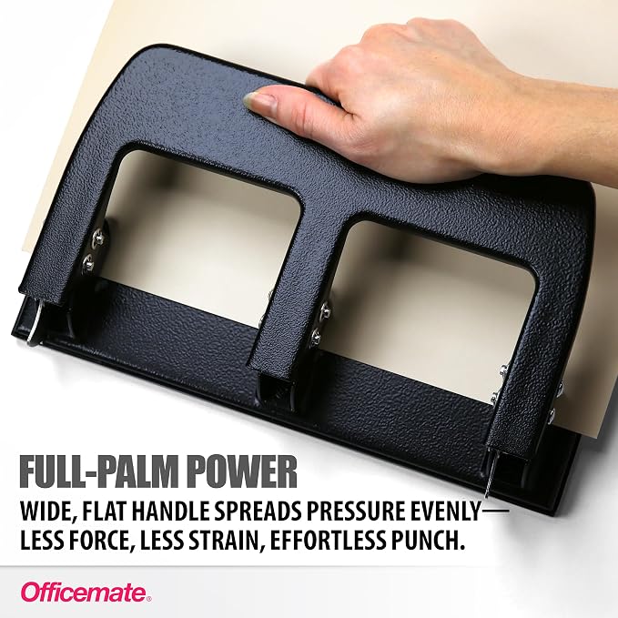 Officemate 3-Hole Punch, Medium Duty, 30-Sheet Capacity, Ergonomic Handles - Image 3