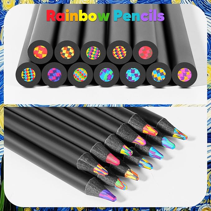 Hapikalor Art Supplies 12 Rainbow Colored Pencils, Teen Girl Boys Gifts Trendy - Image 5