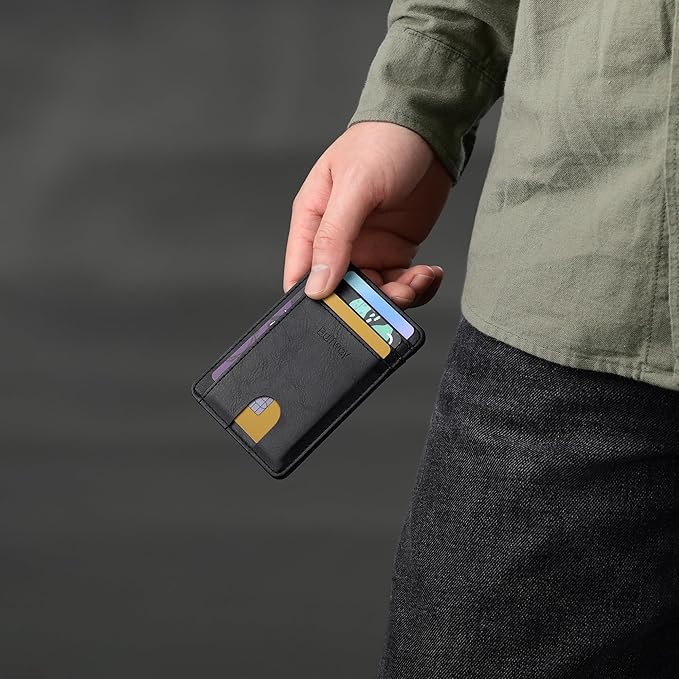 Buffway Slim Minimalist Front Pocket RFID Blocking Leather Wallets - Image 7