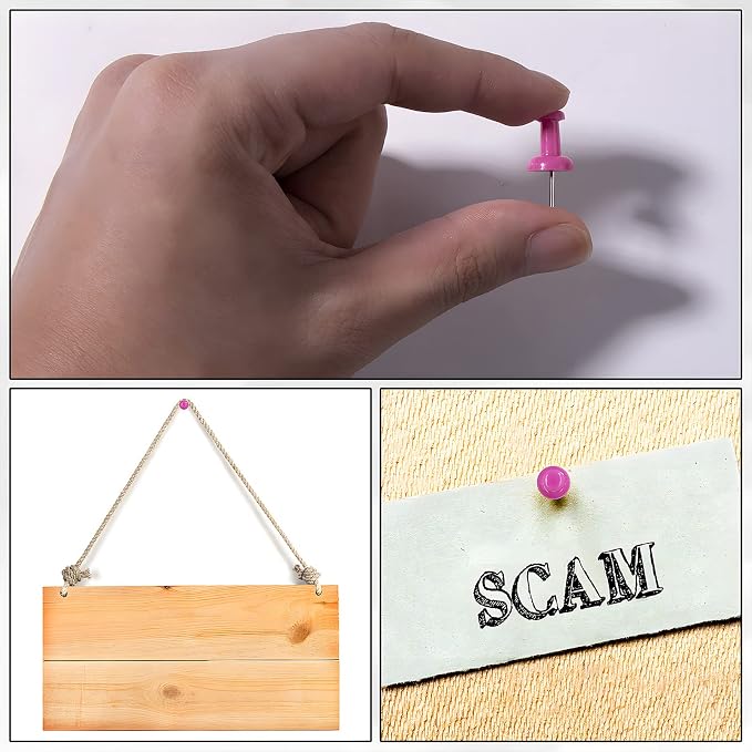 VAPKER Push Pins Tacks 120Pcs Solid Hot Pink Thumb Tacks Larger Size Pin Map - Image 5