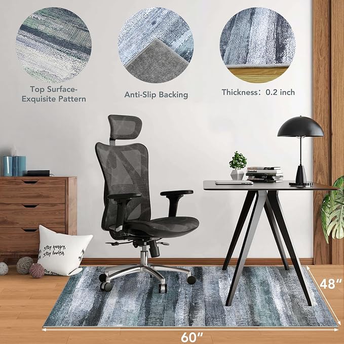 Office Chair Mat for Hardwood Floor&Tile Floor, Under Desk Rug for Rolling - Image 2