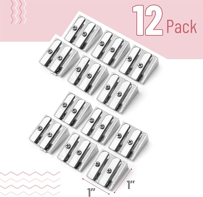 Mr. Pen- Handheld Metal Pencil Sharpener, 12 Pack | 2-Hole Dual Size, Bulk - Image 2