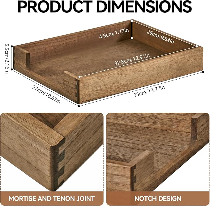 KIRIGEN Wood Letter Tray, Single-Tier Front-Load Desktop Paper Organizer - Image 6