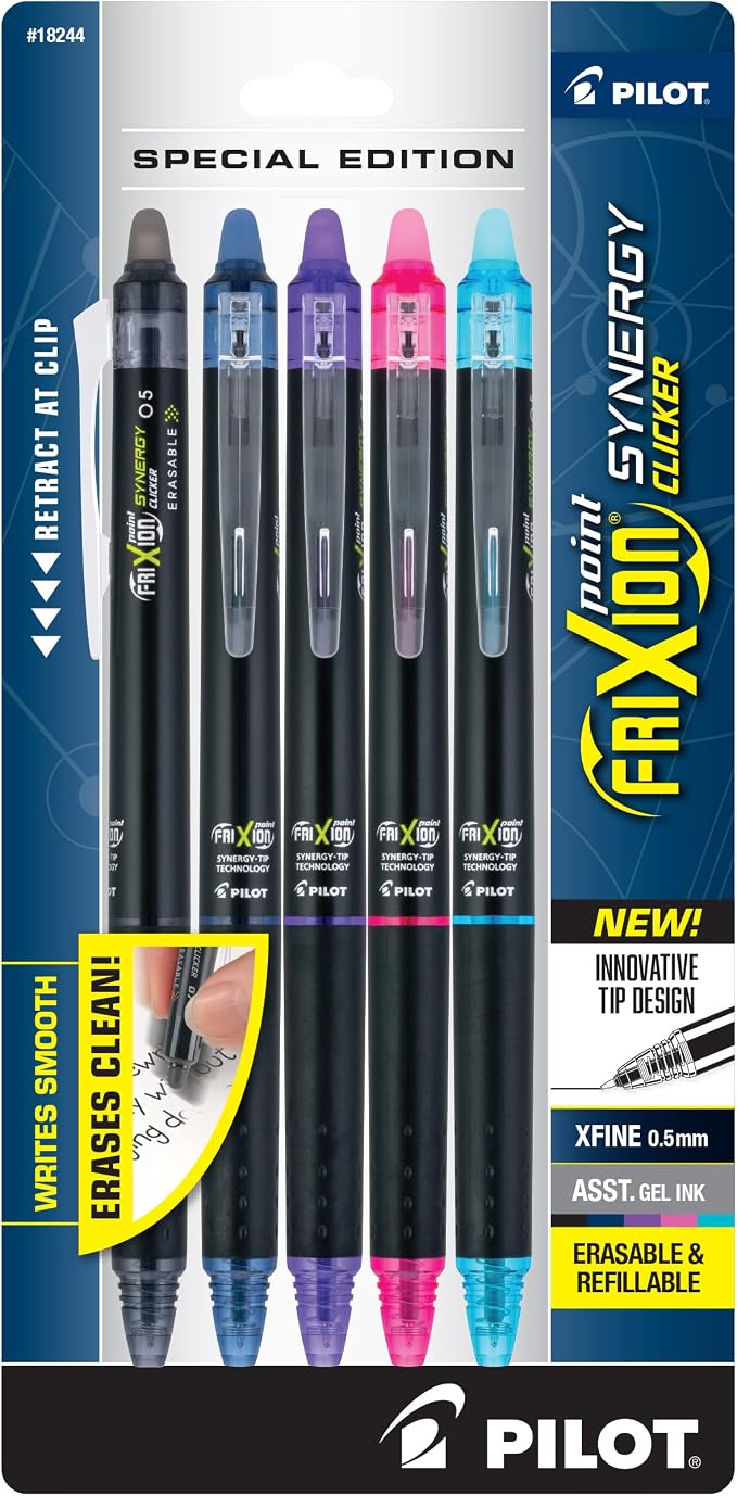 Pilot FriXion Synergy Clicker Erasable, Refillable, Retractable Gel Ink Pens by PilotCorporationofAmerica