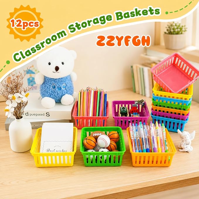 ZZYFGH 12 PCS Pencil Holders, Pencil Baskets, Small Plastic Baskets - Image 4