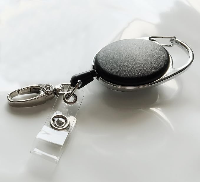 Retractable Badge Reel with Claw Clasp and Clip - Image 3