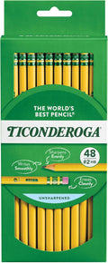 TICONDEROGA Wood-Cased Pencils, Unsharpened, 2 HB Soft, 6 Packs, 288 Total by Ticonderoga