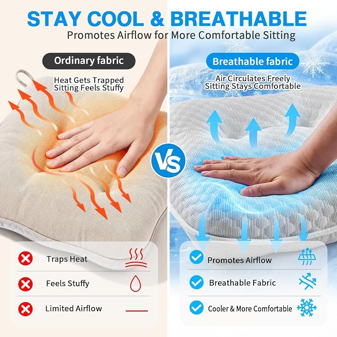 BETU Cooling Chair Cushions Set of 6, 3.5” Thick Seat Cushions, Breathable - Image 3