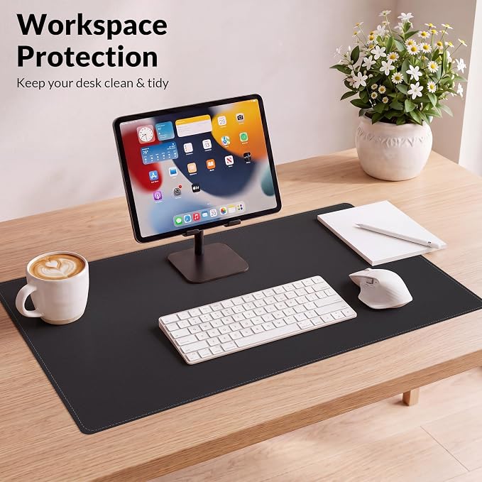 AFIING Desk Mat, 31.5" x 17", Cork Desk Pad Protector | Dual-Sided Cork & PU - Image 4