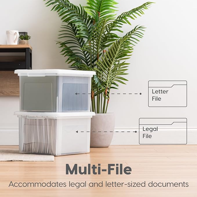 IRIS USA File Box, Plastic File Organizer - Image 3