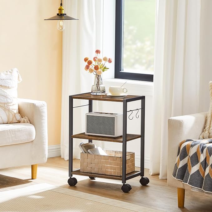 MAHANCRIS Printer Stand, 3-Tier Under Desk Rolling Cart - Image 3