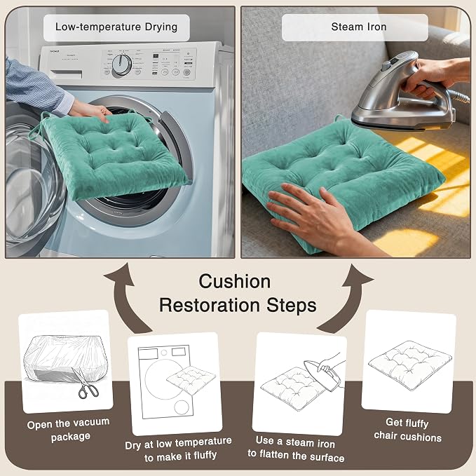 OVOV 1 Pack Chair Cushions for Dining Chairs Soft Seat Cushions for Kitchen - Image 7
