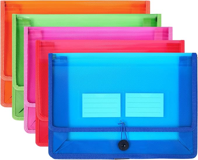 Eco-Friendly Plastic File Folders, Expanding Poly File Wallet, Transparent by LEPAPILLIONJEWELRY