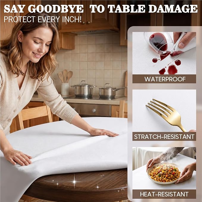 Vinyl Table Protector Pad for Dining Room, Heat Resistant&Scratch Proof - Image 2