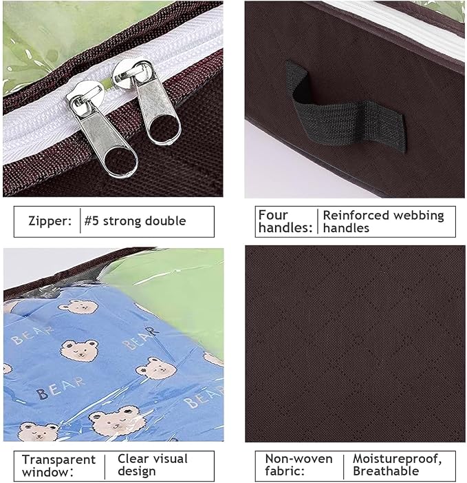 Budding Joy 6 Pack 90L Under bed Storage Containers Organizer Large Capacity - Image 4