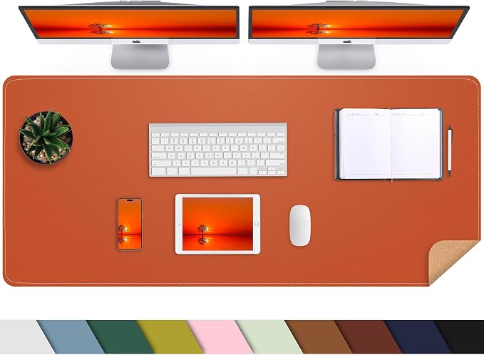 AFIING Desk Mat 47.2" x 17", Leather Desk Pad Protector by AFIING