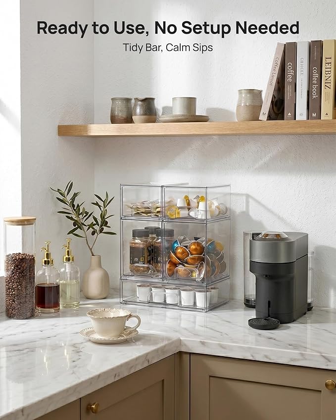Vtopmart Stackable Storage Drawers Set of 5, Beauty Supplies Storage, Pantry - Image 2