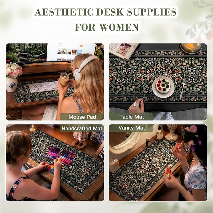 iCasso Desk Mat for Keyboard and Mouse, Large Mouse Pad, Desk Pad Mat, - Image 9