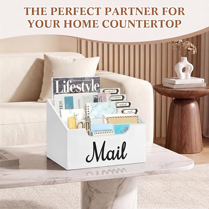 Rustic Wood Mail Organizer Countertop - Image 6