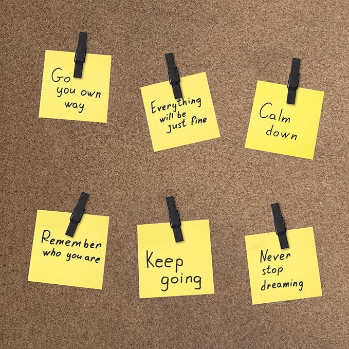 Black Push Pins with Spring-Loaded Wooden Clips, - Image 5