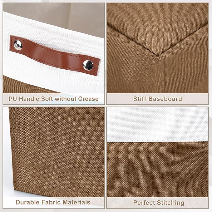 Bagnizer Large Fabric Storage Baskets | 50L Storage Bins, Decorative Linen - Image 5