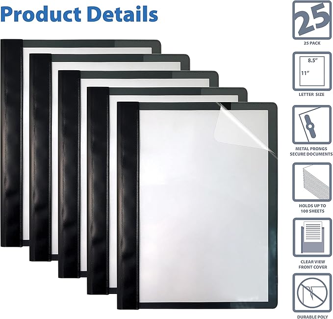 Better Office Products Ultra Durable Clear Front Report Covers, 25 Per Box - Image 4