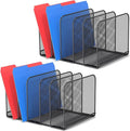 TOPCJ 5 Sections Desk File Holder/Rack/Sorter, Mesh File Organizer, File Folder by TOPCJ