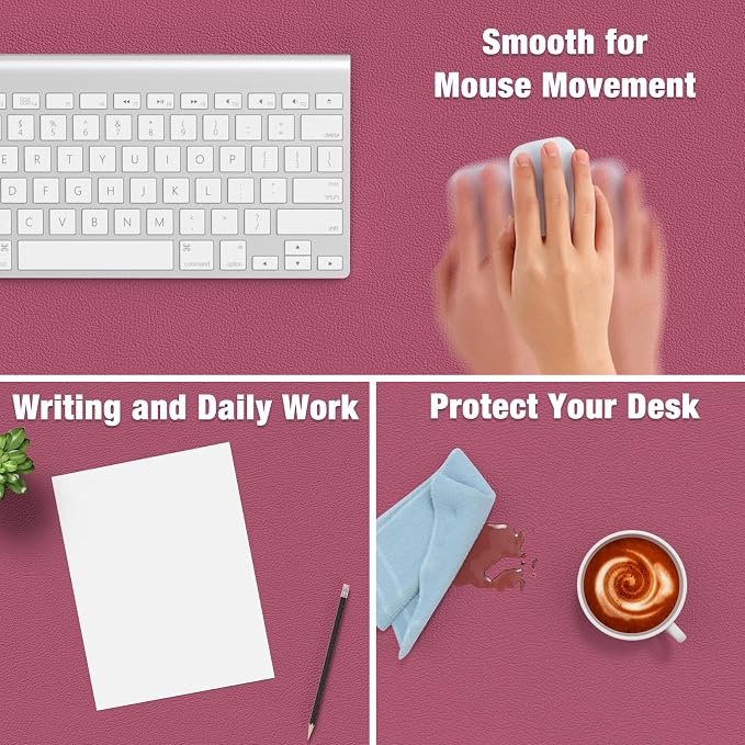 Hsurbtra Desk Pad, XL Extended Mouse Pad, Waterproof Desktop Blotter Protector - Image 4