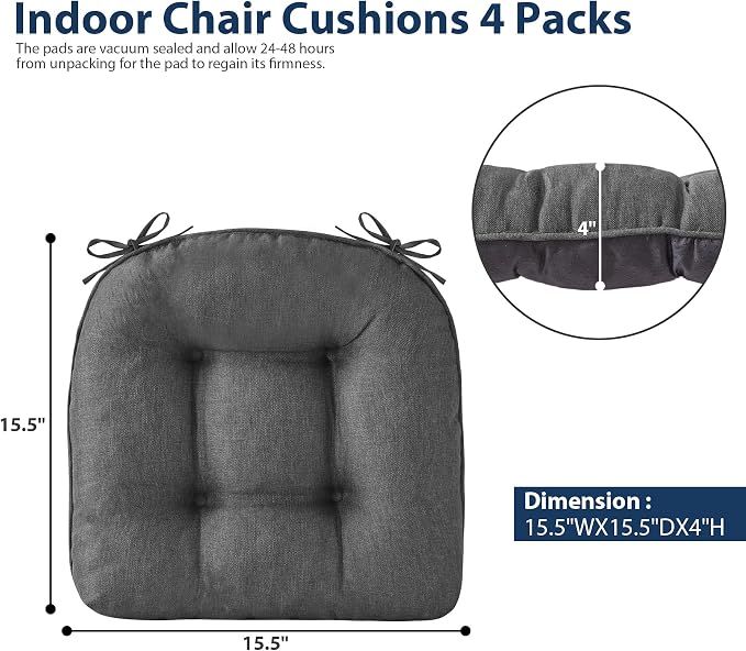 IASEAHK Chair Cushions for Dining Chairs, Seat Cushions for Kitchen Chairs - Image 2