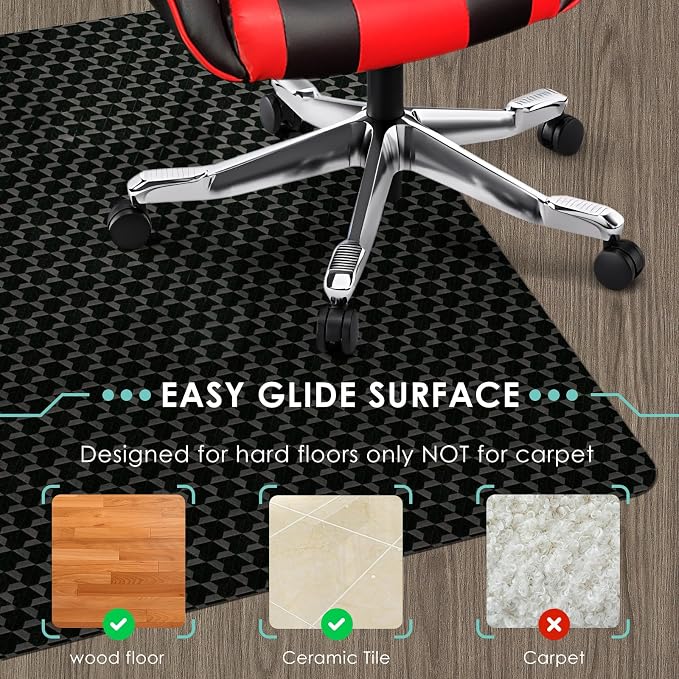 Vicwe Office Chair Mat for Hardwood Floor, Gaming Chair Mats for Hardwood - Image 3