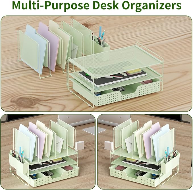 LEKETREE Green Desk Organizer, Office Organization - Image 6