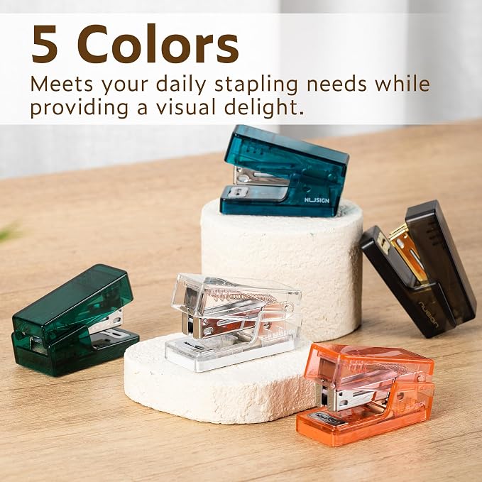 NUSIGN Mini Stapler with 830 Staples, Small Cute Desk Staplers, 25 Sheet - Image 6