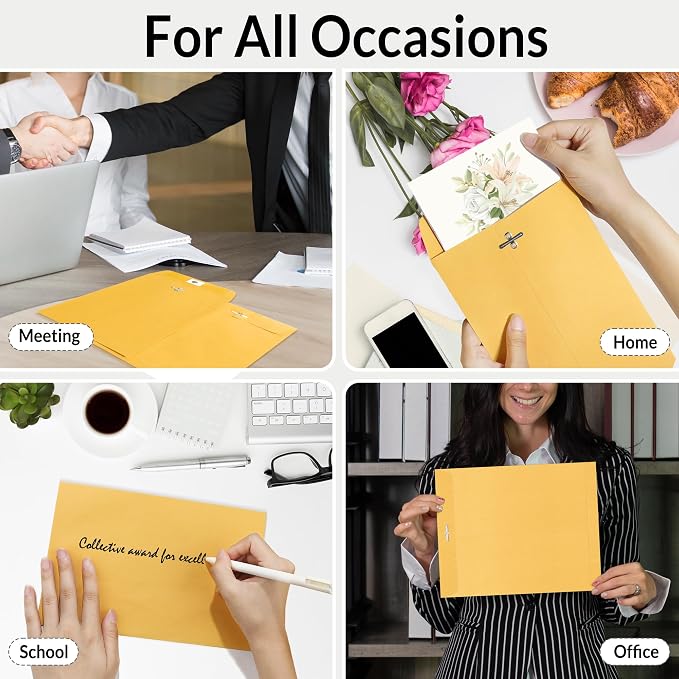 SUNEE 6x9 Envelops, 28-lb Brown Kraft Envelopes - Image 7